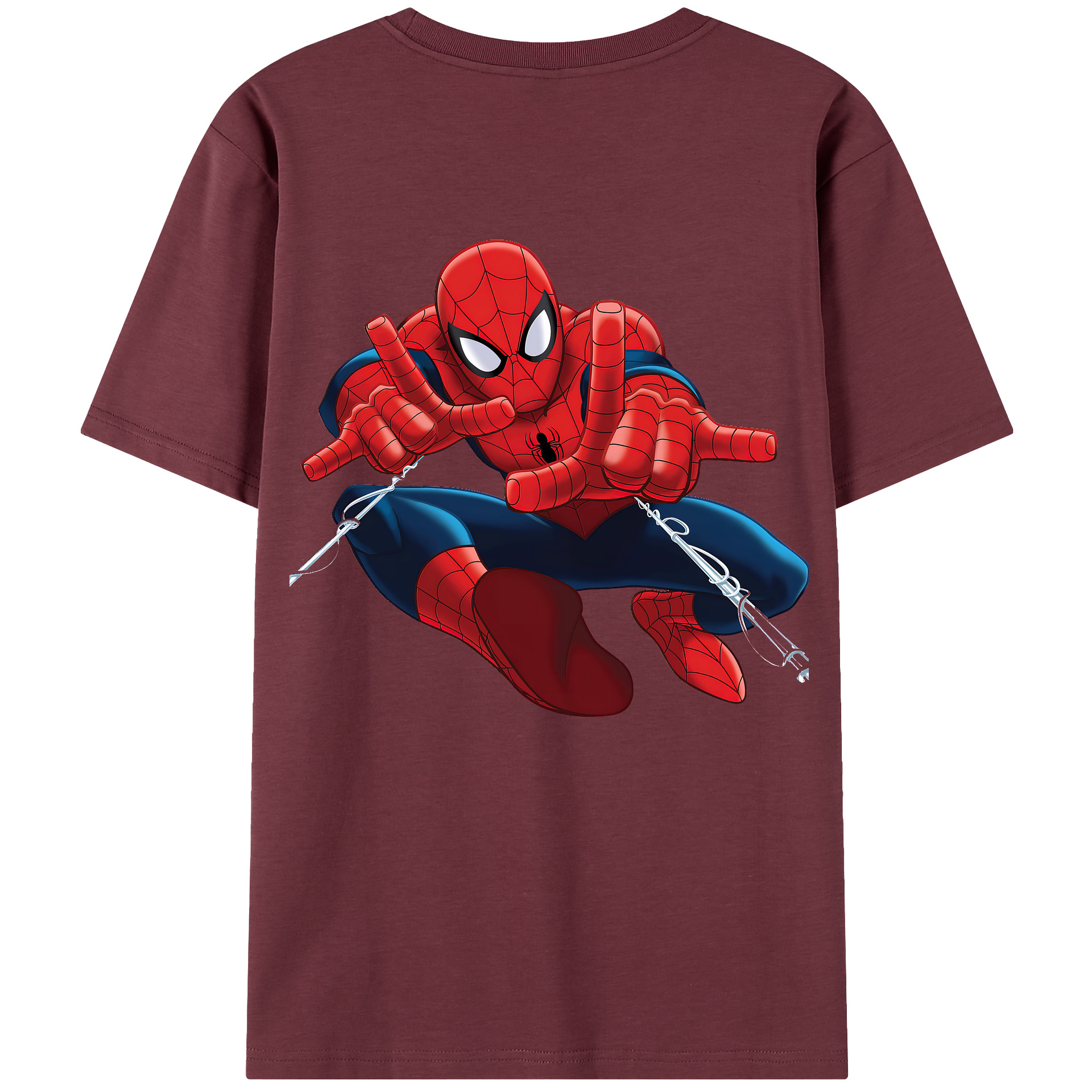 （画像用） Spider Man スパイダーマン 綿100％半袖Tシャツ（背面プリント）